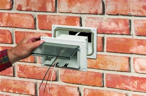 brick junction box|recessed outlet box in brick.